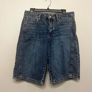 Sincerely Jules Dark Blue Jean Womens Barrel Bermuda Shorts Size 9/29